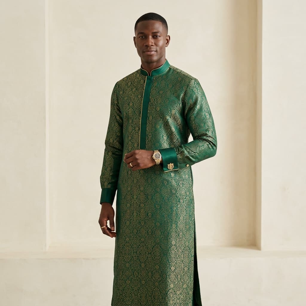 The Sovereign Emerald Silk Kaftan